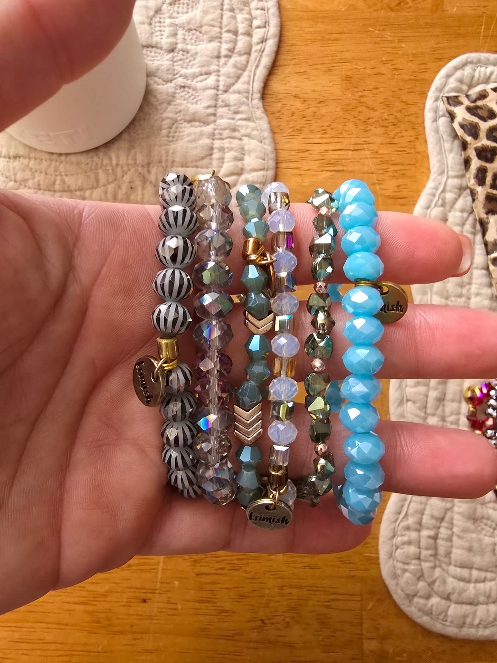Erimish Turquoise & Multicolor Beaded Stackable Bracelet Set
